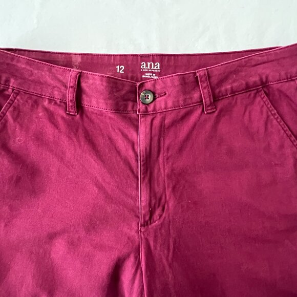 a.n.a., A New Approach, Ankle Pants, Straight Leg, Berry Red, Size 12, EC! - Picture 8 of 13